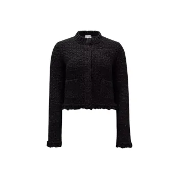 Moncler Velvet-feel Coat Women's Black