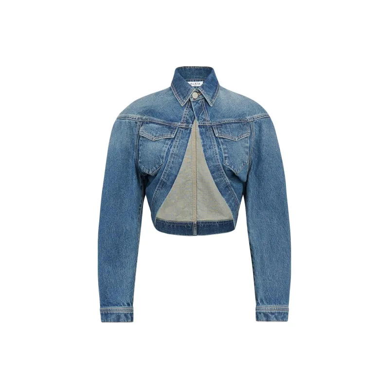 Alaia Peplum Denim Jacket-0