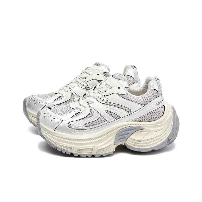 La Chapelle Chunky Sneakers Women's Low Top Gray-5