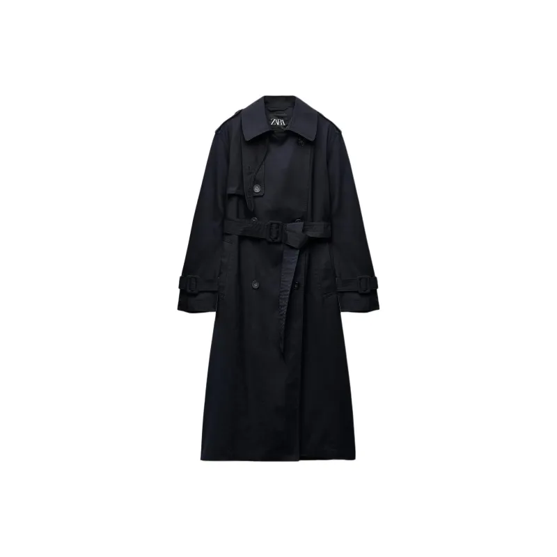 ZARA Trench Coat Women's Sea Blue-0