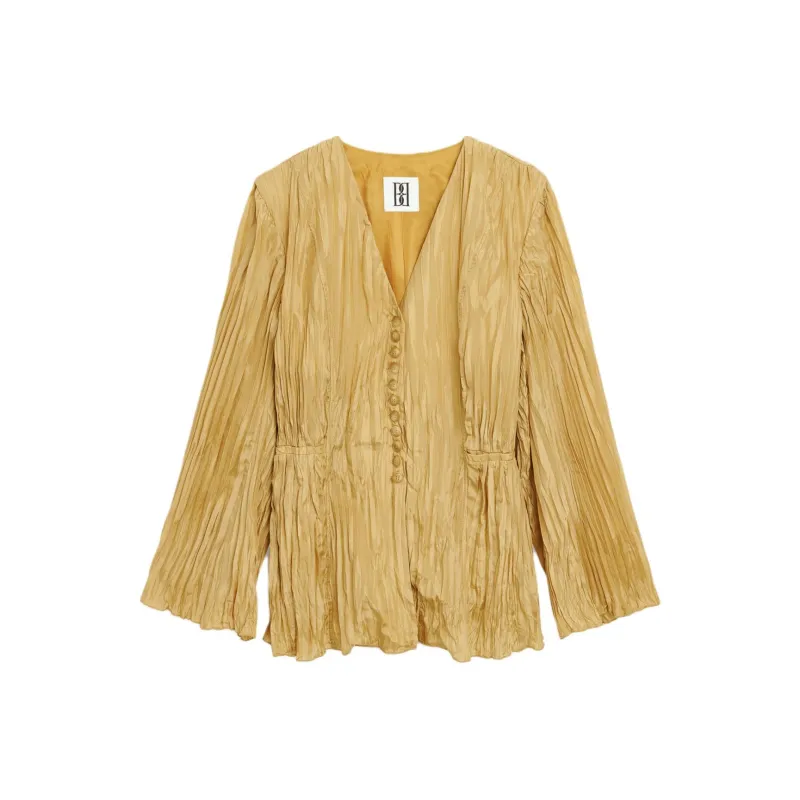 BY MALENE BIRGER COPENHAGEN MBC Abruzza Organic Silk Blazer Business Suit Women's Light Camel-0