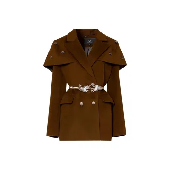 Duffy Fashion Cropped Coats Women's Coffee