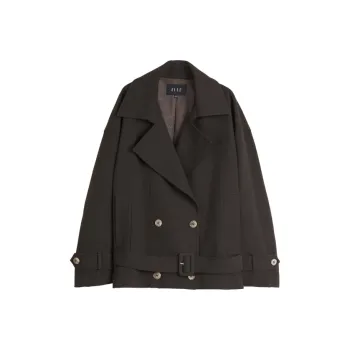 ELLE Cropped Coats Women's Dark Brown