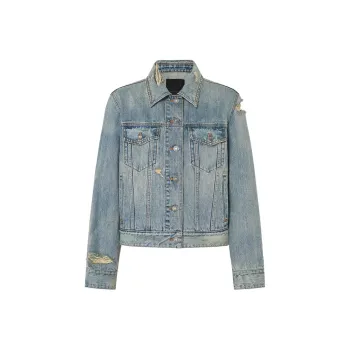 MO&CO Denim Jackets Women's Denim Light Blue