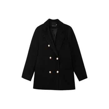 PAZZO Loose Fit Versatile Cropped Business Suit Blouse Coat Women's Black
