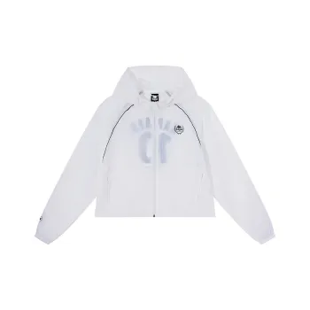 Kappa Windproof Windbreaker Jacket Women's Classic White