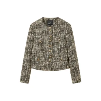 Yu Qianwen Cropped Coats Women's Olive Green