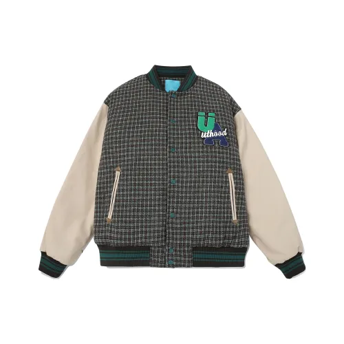 Guuka Letter Plaid Loose Fit Thickened Puffer Jacket Women's Coffee