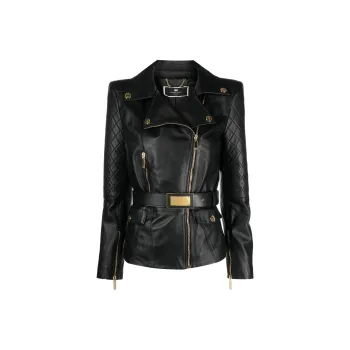 Elisabetta Franchi Leather Jackets Women's Black