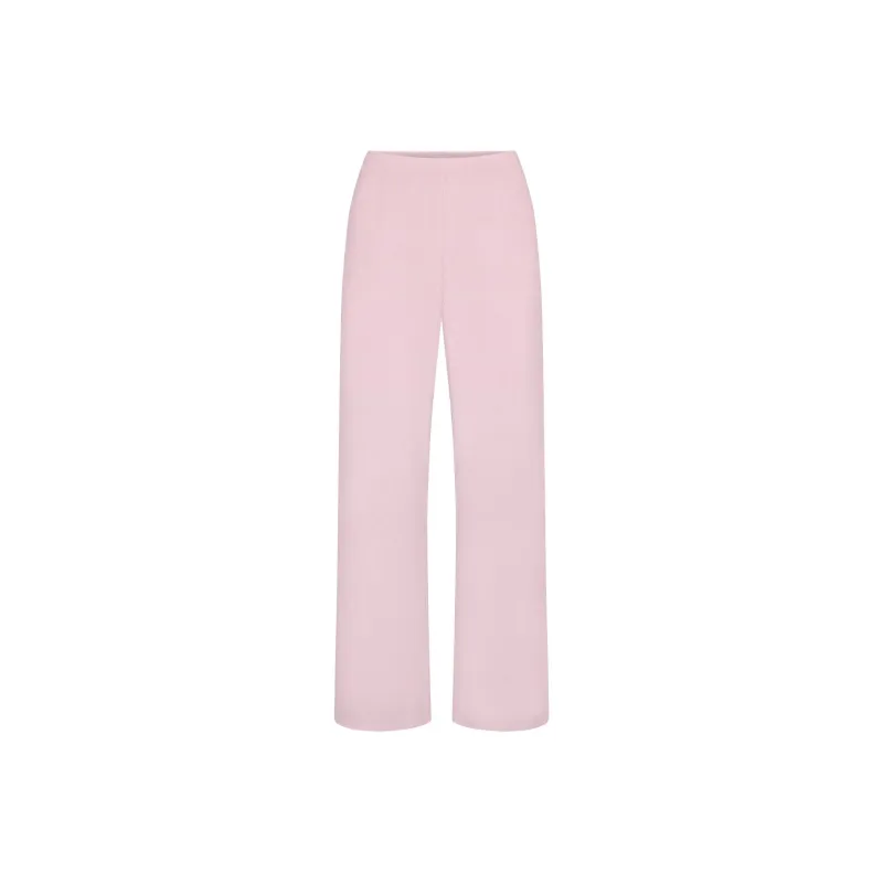 SKIMS WAFFLE STRAIGHT LEG PANT Casual Pants Women's CHERRY BLOSSOM/Cherry Blossom Pink-0