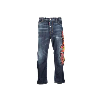 DSQUARED 2 Graffiti print Loose fit Jeans