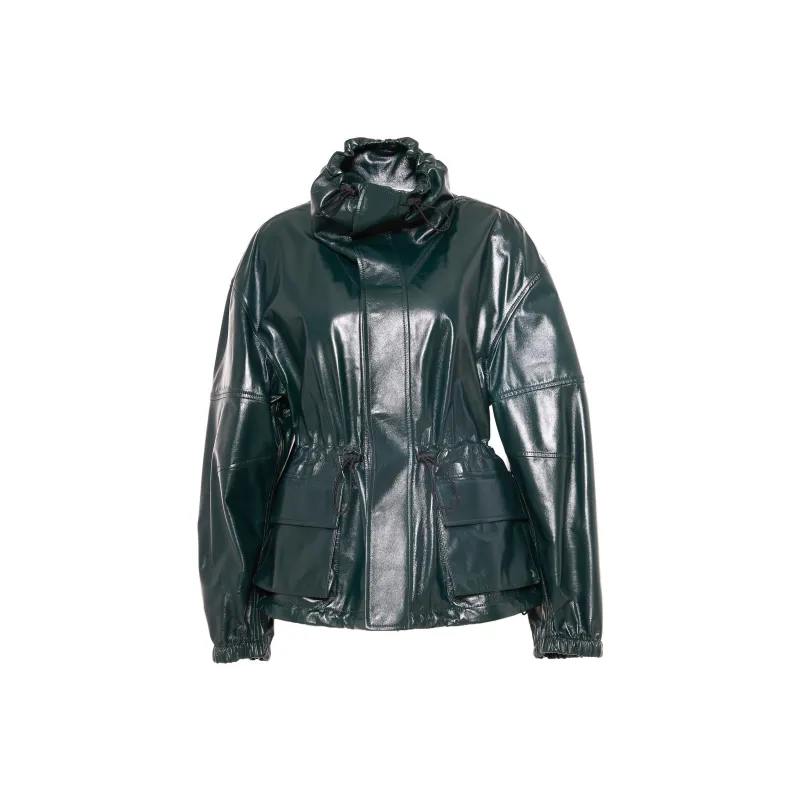 Bottega Veneta Leather Jackets Women's Green-0
