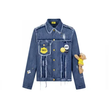 13 DEMARZO SMILEY Denim Jacket Unisex