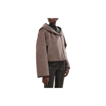 HERMES Coats Women's Gray