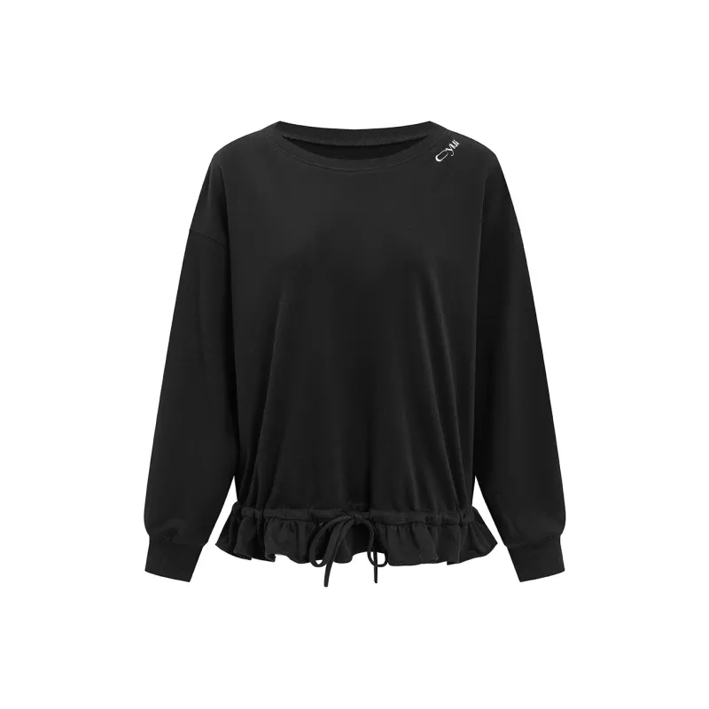 CYNI Drawstring Asymmetrical Shoulder Sweatshirt Women's-0