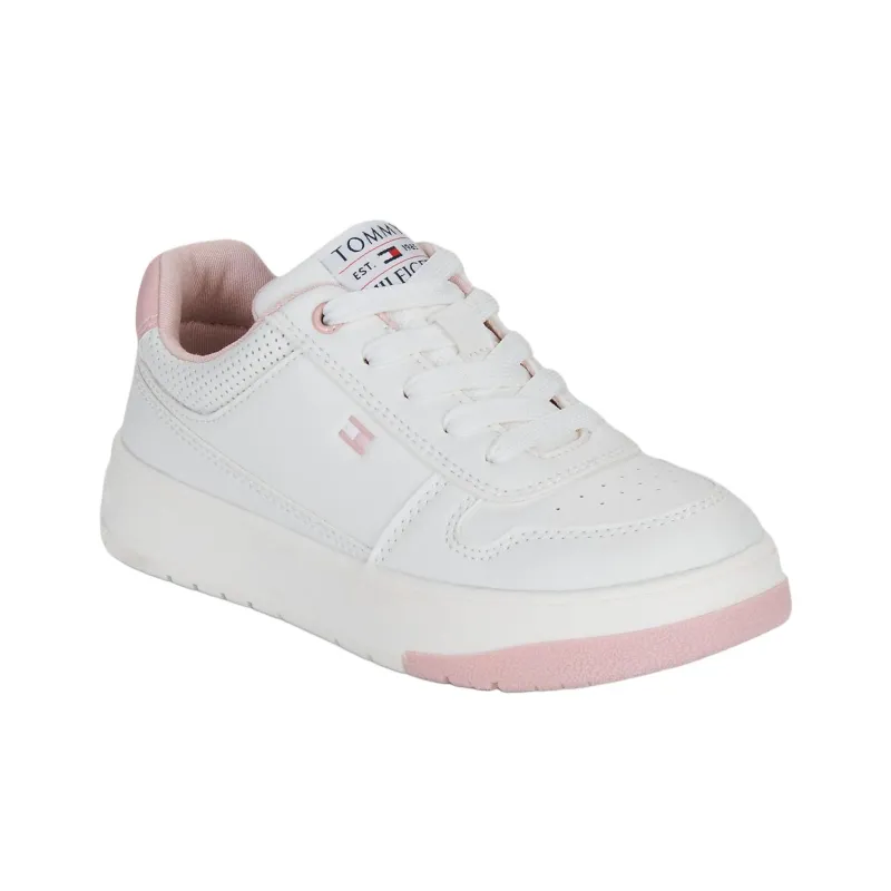 Tommy Hilfiger Low Top Skateboard Shoes Women's White Pink-2