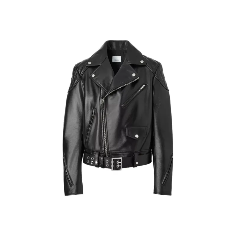 Burberry Leather Jackets Women's Black-0