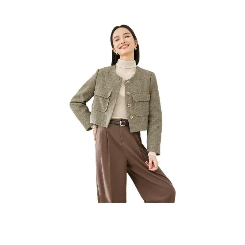 VIMLY Cropped Coats Women's-2