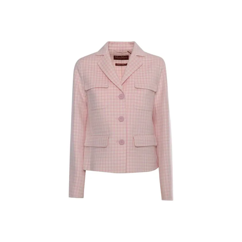 MaxMara Checked Long Sleeved Jacket-0