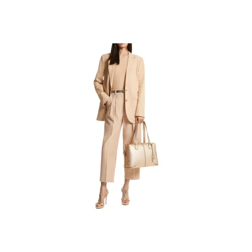 MICHAEL KORS Cotton Blend Twill Blazer Business Suit Women's Khaki