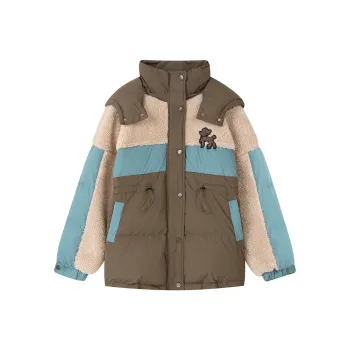 ELF SACK Puffer Jackets Women's Blue Brown Multicolor