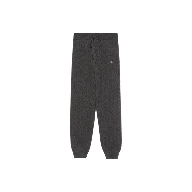 GUCCI Woven Cashmere Joggers Black-0