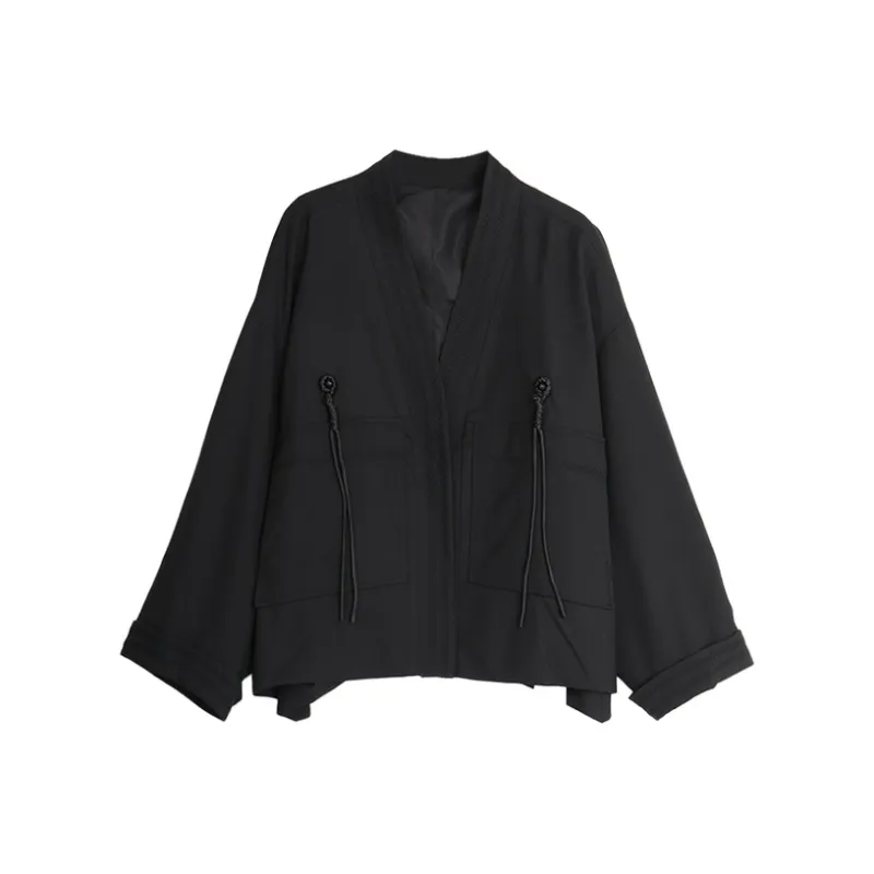 SETIROM Cropped Coats Women's Black-0