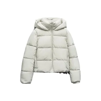 ZARA Puffer Jacket Women's Light Gray