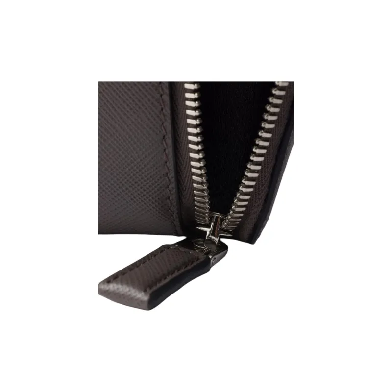 PRADA Saffiano Cow Leather Handbag Men's Gray-3