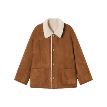 Ouyang Cropped Coats Women's Chestnut Brown