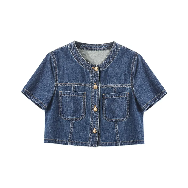 XIANGYING Denim Jacket Women's Denim Blue-0
