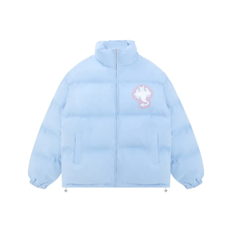LBPC Ghost Demon Thermal Thickened Stand Collar Puffy Puffer Jacket With Light Effect Unisex-0