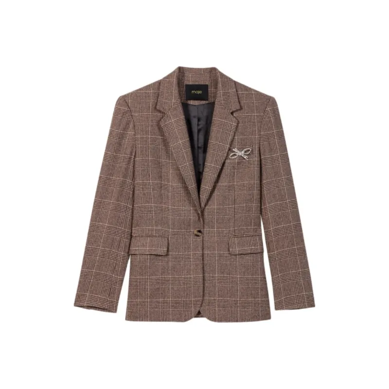 Maje Prince Of Wales check Blazer-0