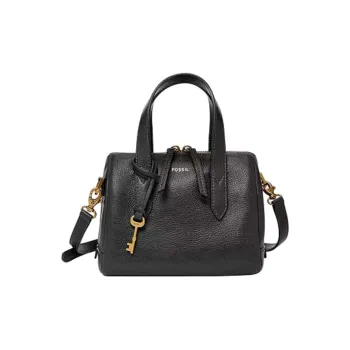 FOSSIL Leather One Shoulder Handbag Mini Women's Black