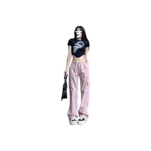 EOEI Spring 2024 Casual Pants Women's Pink