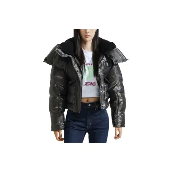 CALVIN KLEIN Puffer Jacket Women's Gray Tin Can