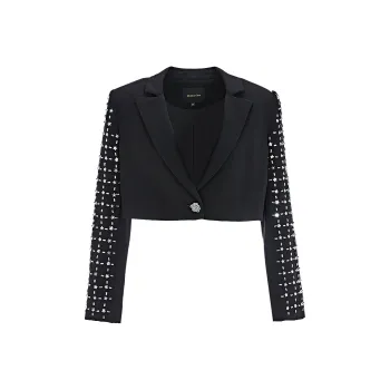 Marie Elie Cropped Coats Women's Black