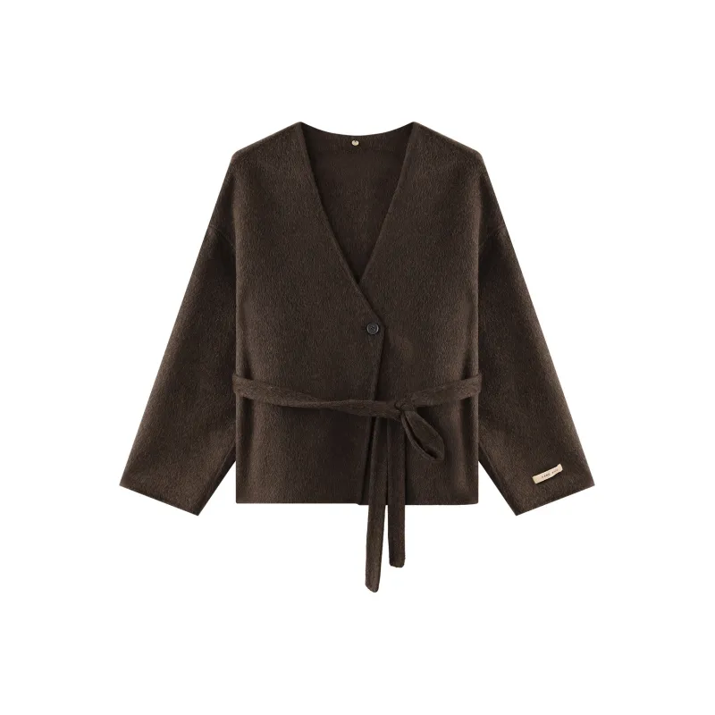 THE SEA LIFE Cropped Coat Women's Coffee Brown-0