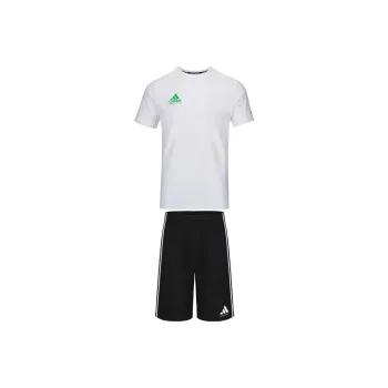 Adidas Casual Sportswear Men Set White With Green Logo+Black