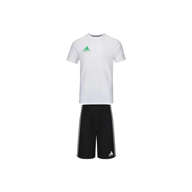 Adidas Casual Sportswear Men Set White With Green Logo+Black-0