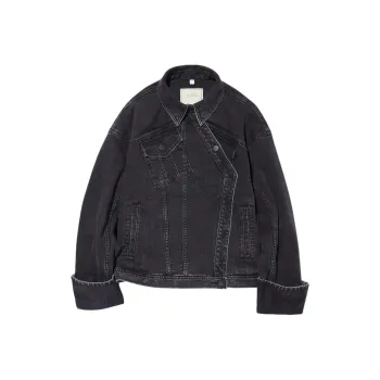 Rokh X GU ROKH Collaboration Denim Jackets Women's Dark Gray