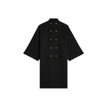 CELINE High Collar Cape In Double Face Cashmere Coat Women's Black