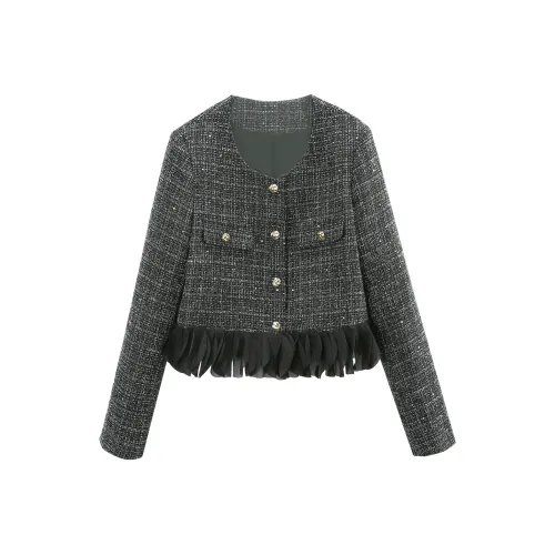 A Paradise For Awakening Cropped Coats Women's Black