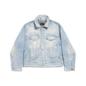 Balenciaga Collared Button Up Denim Jacket