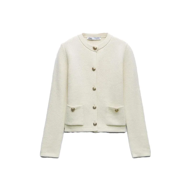 ZARA Cropped Coats Women's White-0