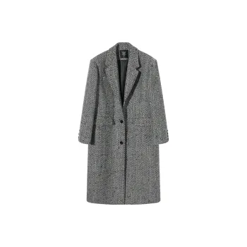 Ouyang Coats Women's Gray Black Herringbone