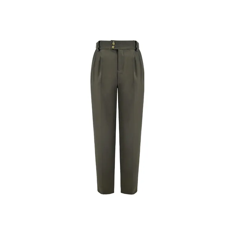 Cubic Casual Pants Women's Mustard Green-0