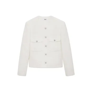 D'zzit Cropped Coats Women's White