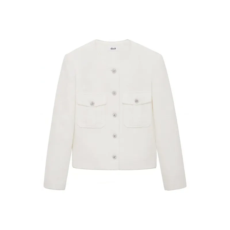 D'zzit Cropped Coats Women's White-0