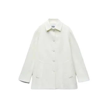 ZARA Coats Women's Frosted White